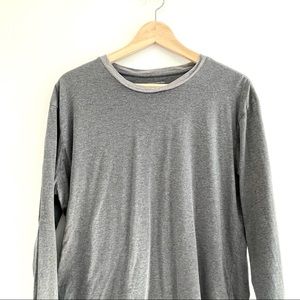 Men's Gray Banana Republic Long Sleeve Fitted Crew Tshirt XL
